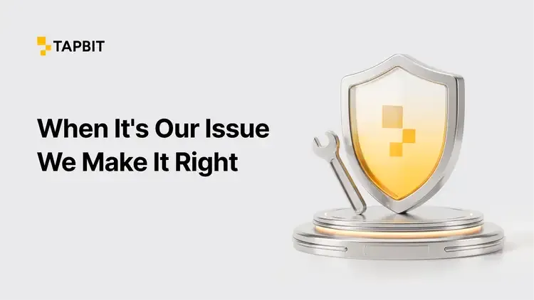 Tapbit user protection process showing investigation, resolution, reimbursement, and insurance fund
